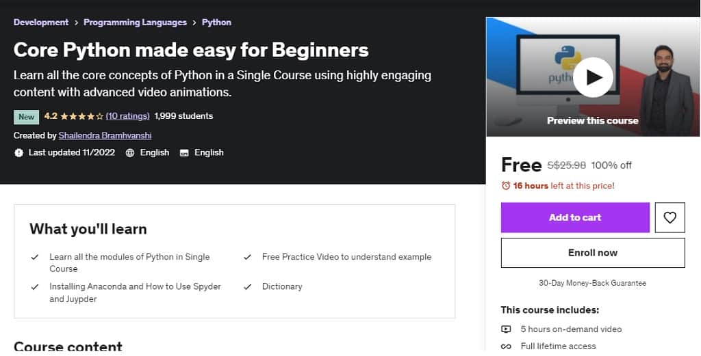 Core Python made easy for Beginners