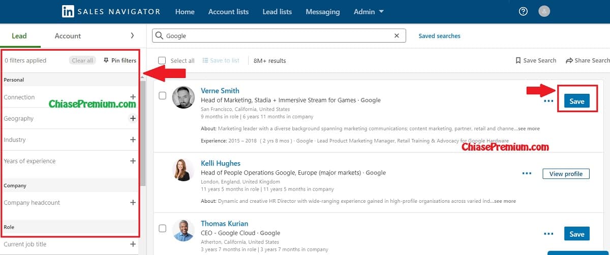 LinkedIn Sales Navigator Advanced Search Filters 
