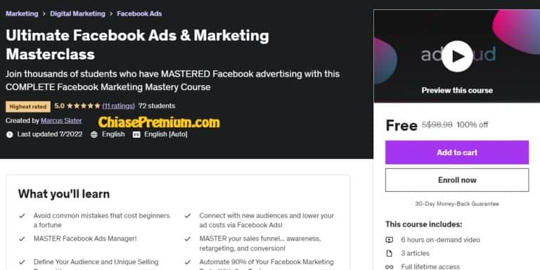 Khoá học quảng cáo Facebook: "Ultimate Facebook Ads & Marketing Masterclass"