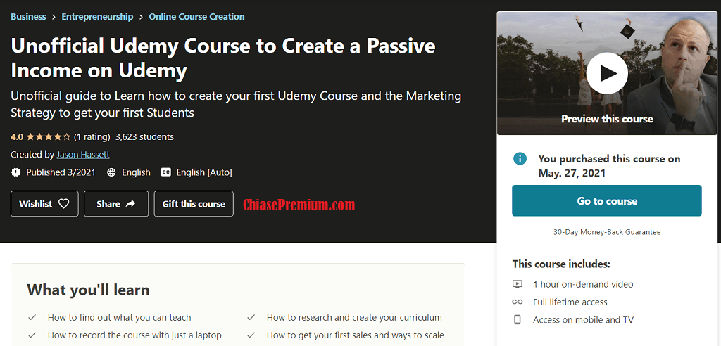 Unofficial Udemy Course to Create a Passive Income on Udemy