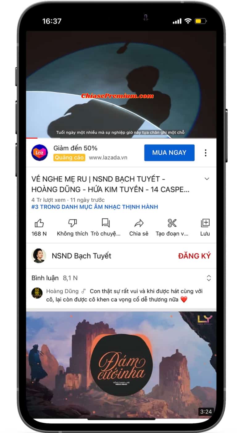 Khi sử dụng tài khoản Youtube miễn phí giới bạn không thể download video để sử dụng không cần kết nối internet.