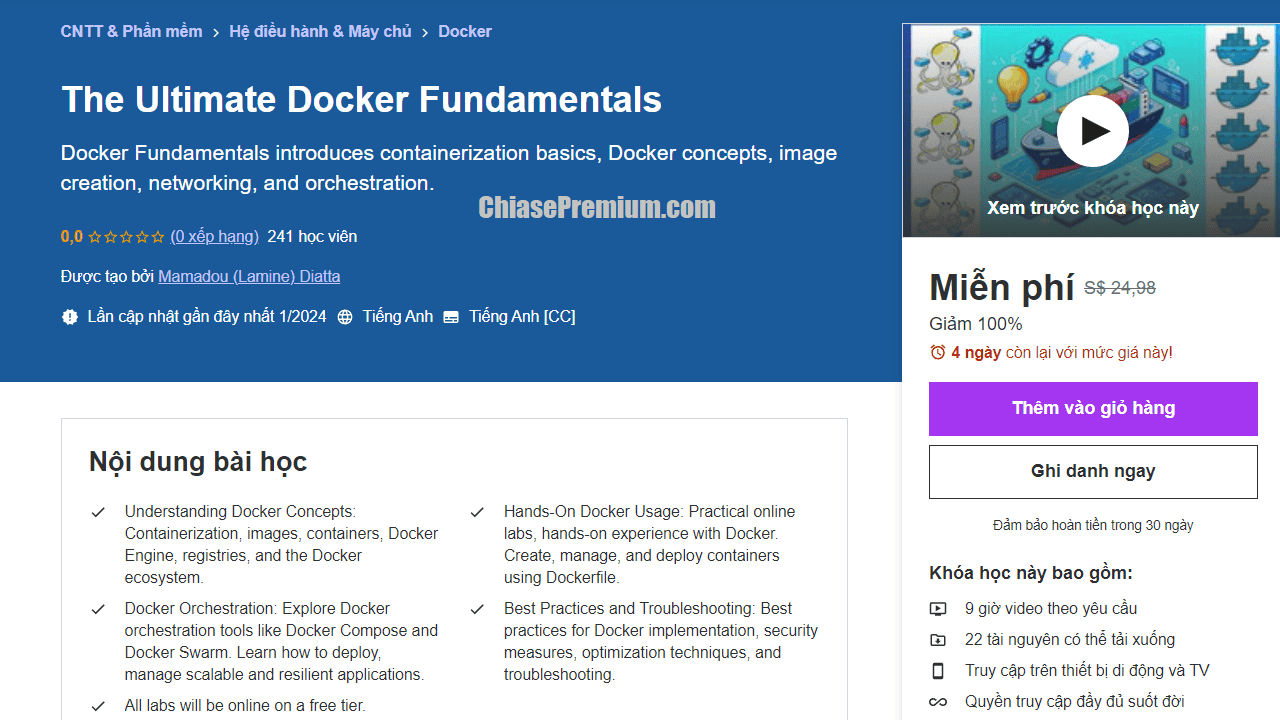 Khoá học Docker online miễn phí