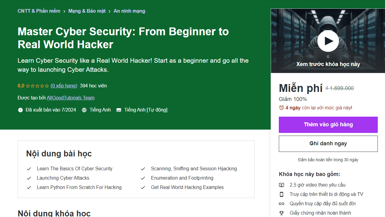 khóa học hacker cho người mới bắt đầu.