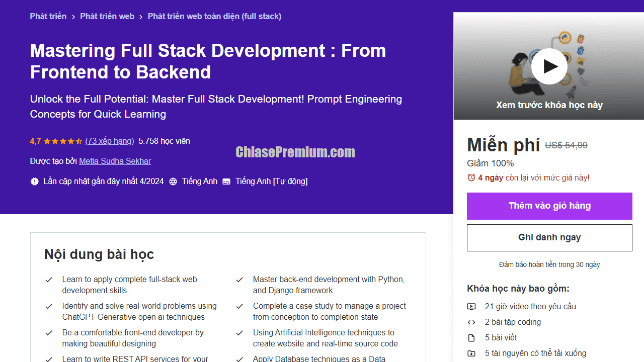 Mastering Full Stack Development : From Frontend to Backend