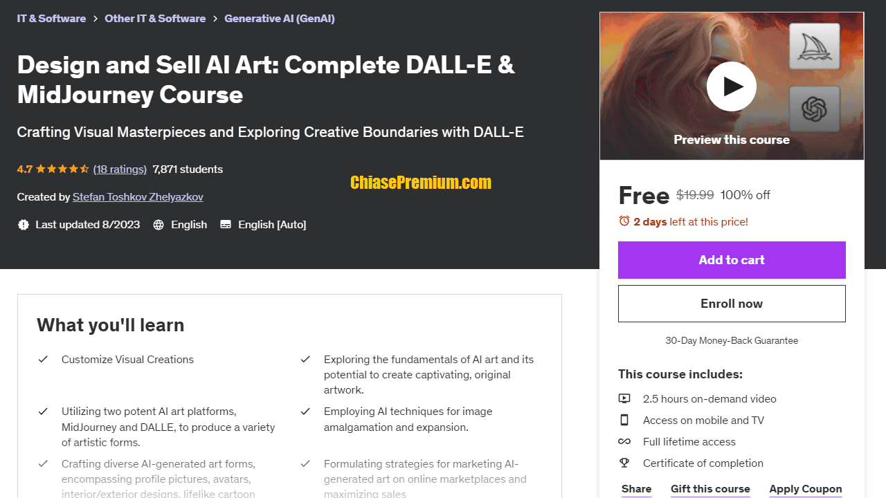 Design and Sell AI Art: Complete DALL-E & MidJourney Course
