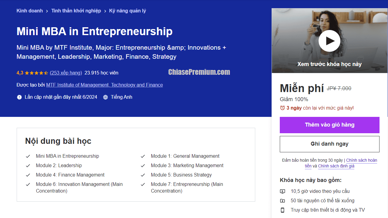 Mini MBA in Entrepreneurship