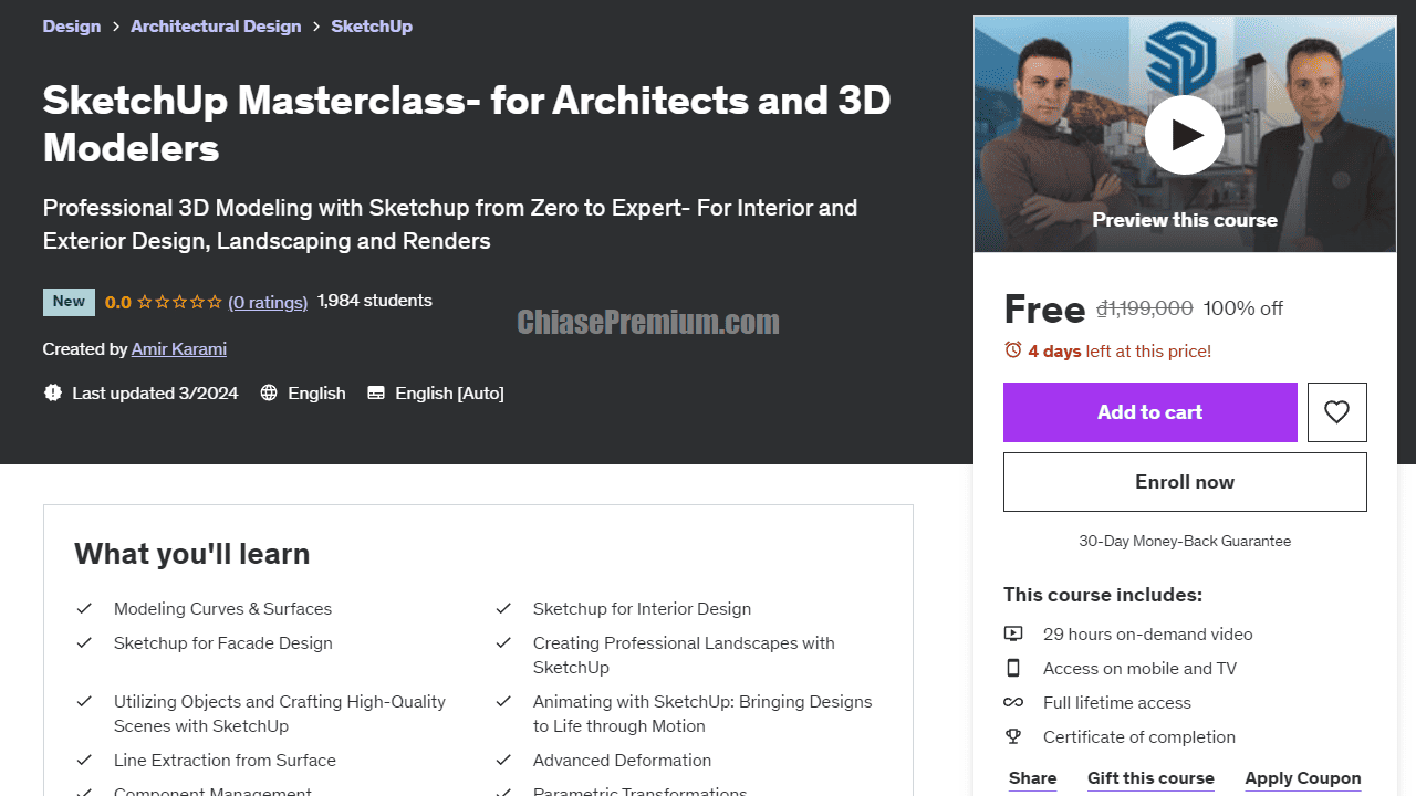 SketchUp Masterclass- for Architects and 3D Modelers