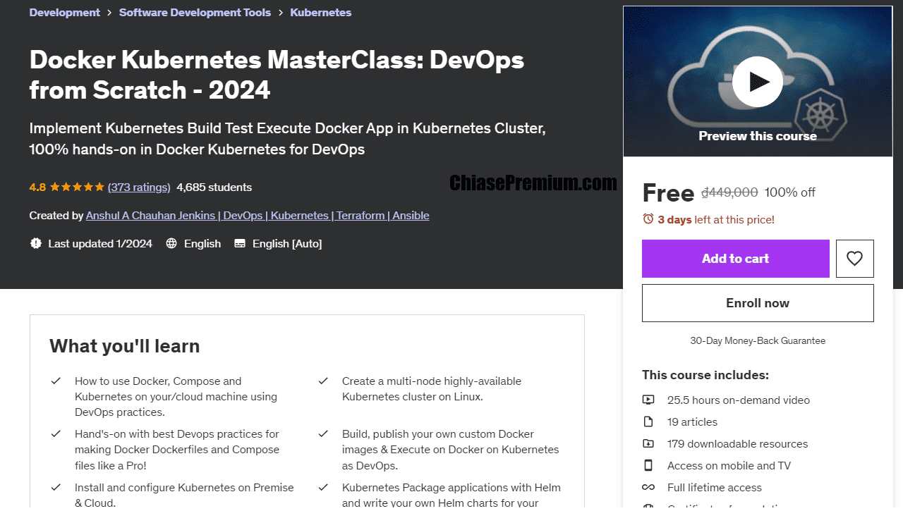 Docker Kubernetes MasterClass: DevOps from Scratch - 2024