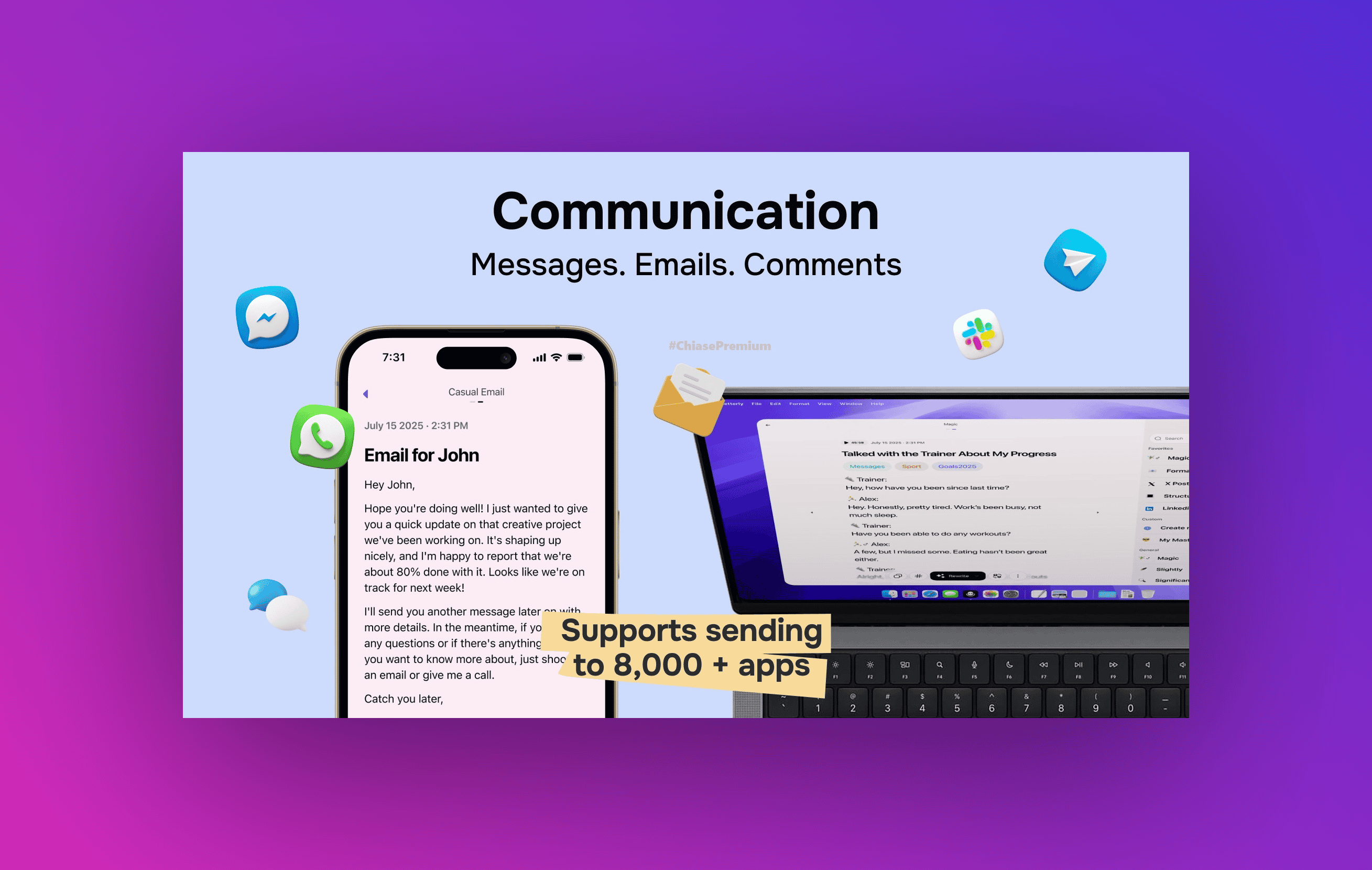 Letterly hỗ trợ kết nối mạnh mẽ với các công cụ khác thông qua "Zapier" và "Webhooks". 