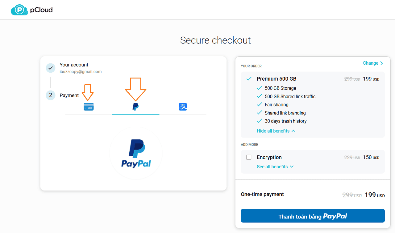 Mua pCloud vĩnh viễn.