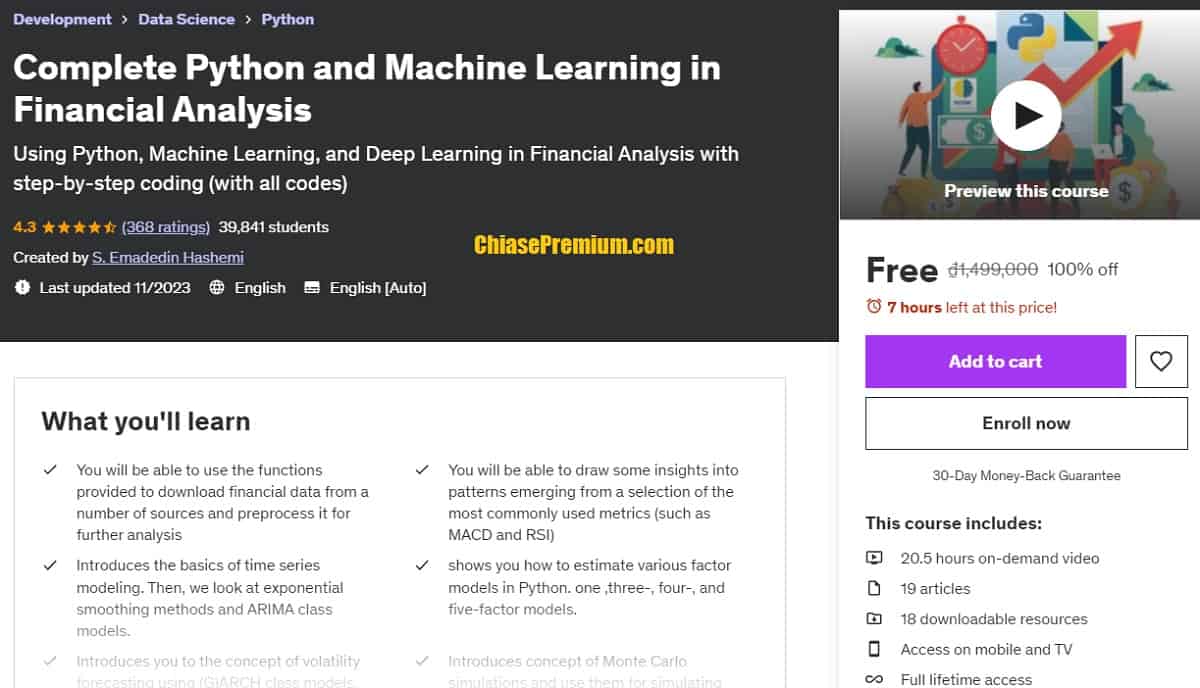 Complete Python and Machine Learning in Financial Analysis