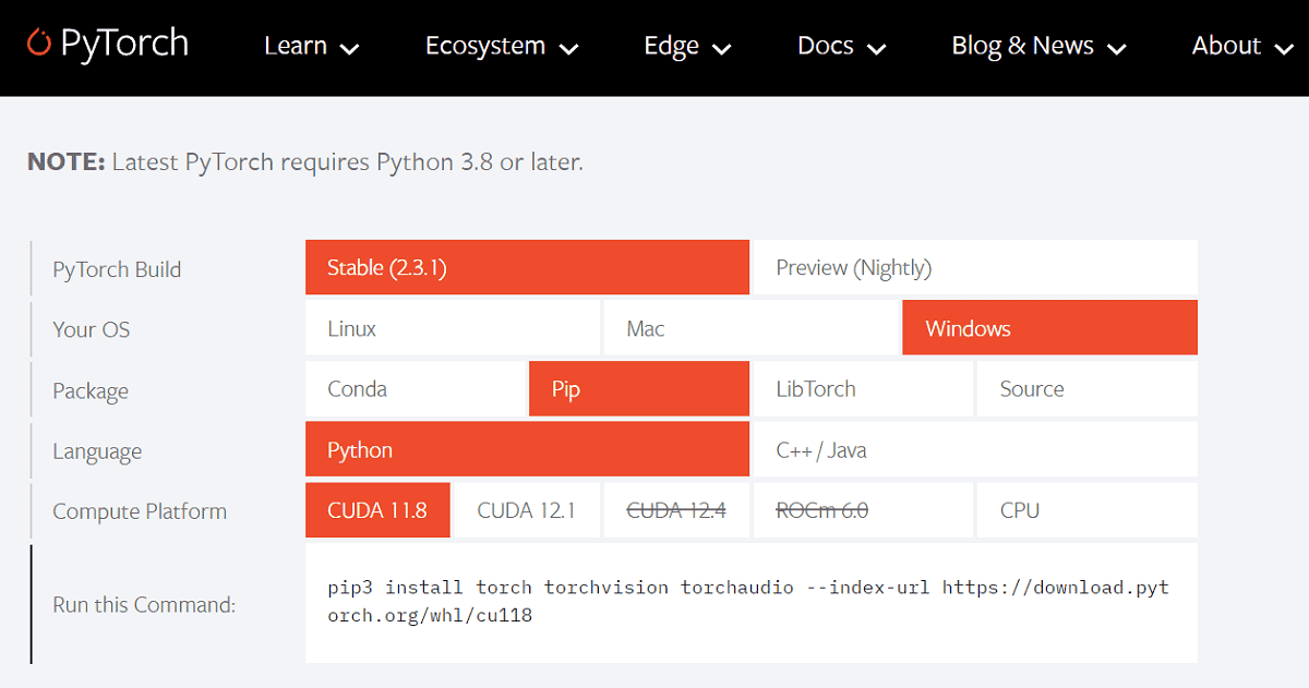 Latest PyTorch requires Python 3.8 or later.