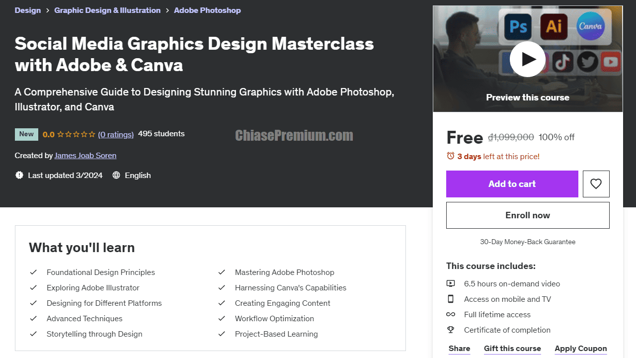 Social Media Graphics Design Masterclass with Adobe & Canva