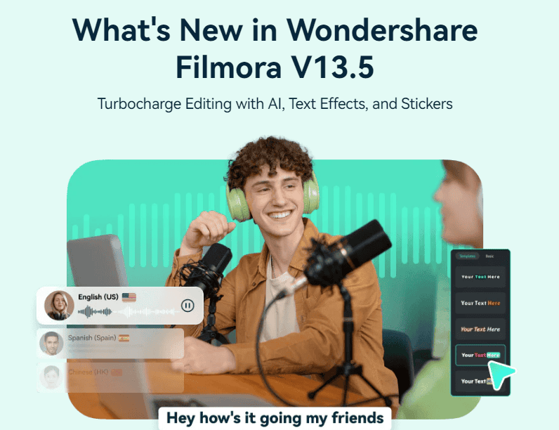 Filmora V13.5 Turbocharge Editing with AI, Text Effects, and Stickers